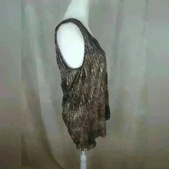 Jennifer Lopez Women tank top Brown Silver sequined shiny Size M - Picture 6 of 10